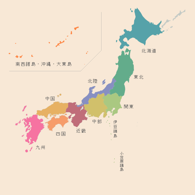 クリックした地域に分布している生物種が検索されます。